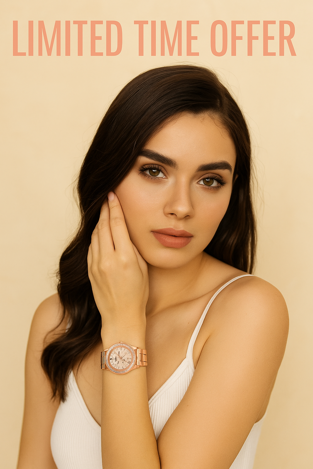 Geneva Luxe Rose Gold Crystal Watch – Timeless Sparkle