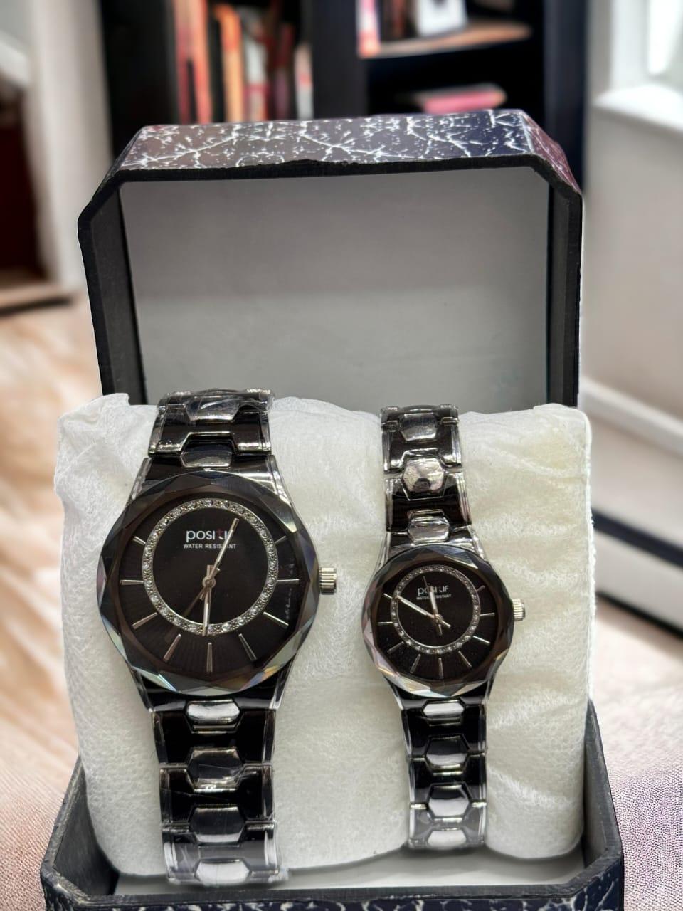 Couple's Watch with Chain Strip