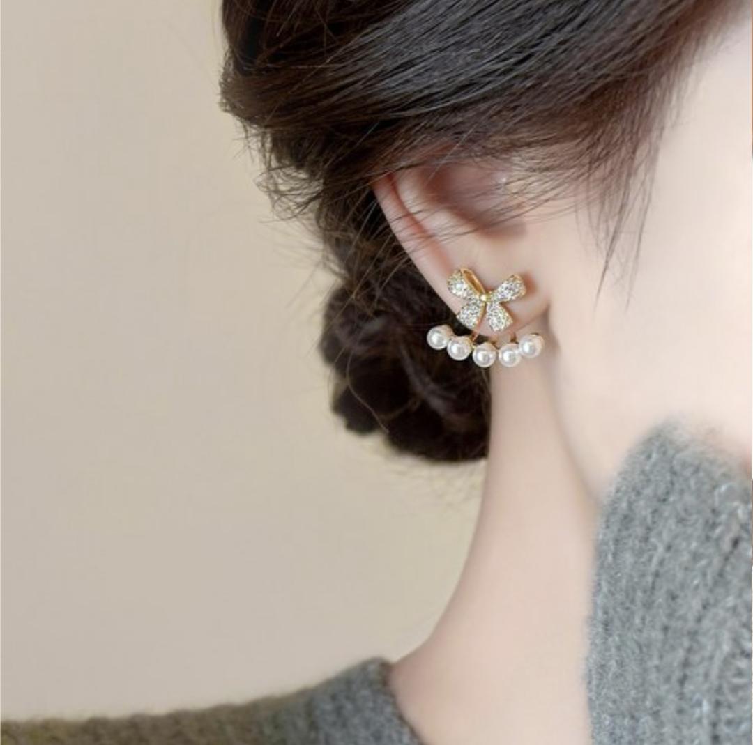Butterfly Pearl Stone Earings