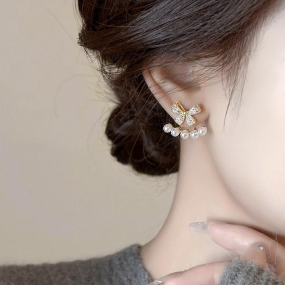 Butterfly Pearl Stone Earings