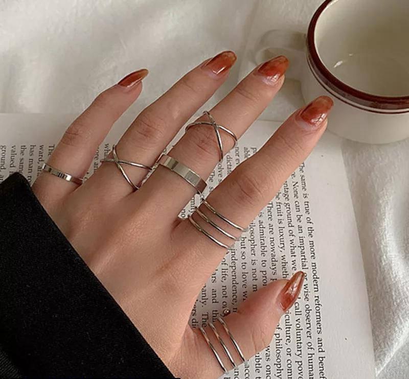 Hip Hop Pack Of 6 Rings Set