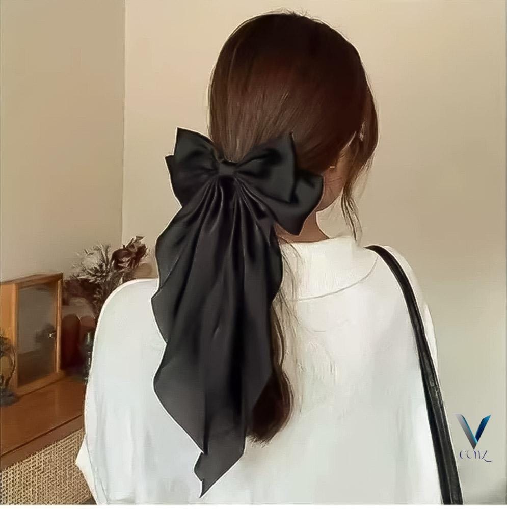 Large Satin Ribbon Hair Bow Clip