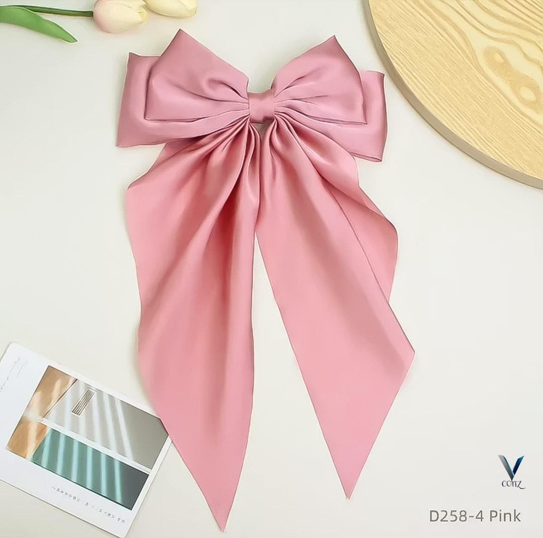Large Satin Ribbon Hair Bow Clip