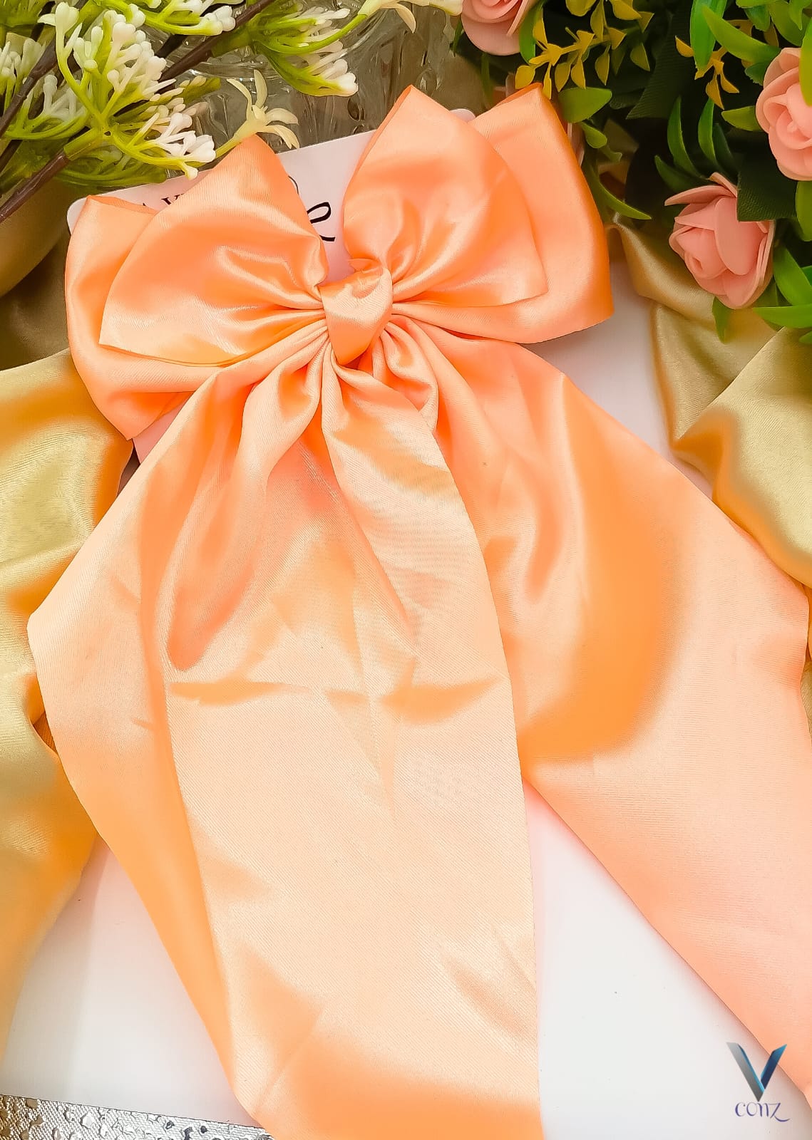 Large Satin Ribbon Hair Bow Clip