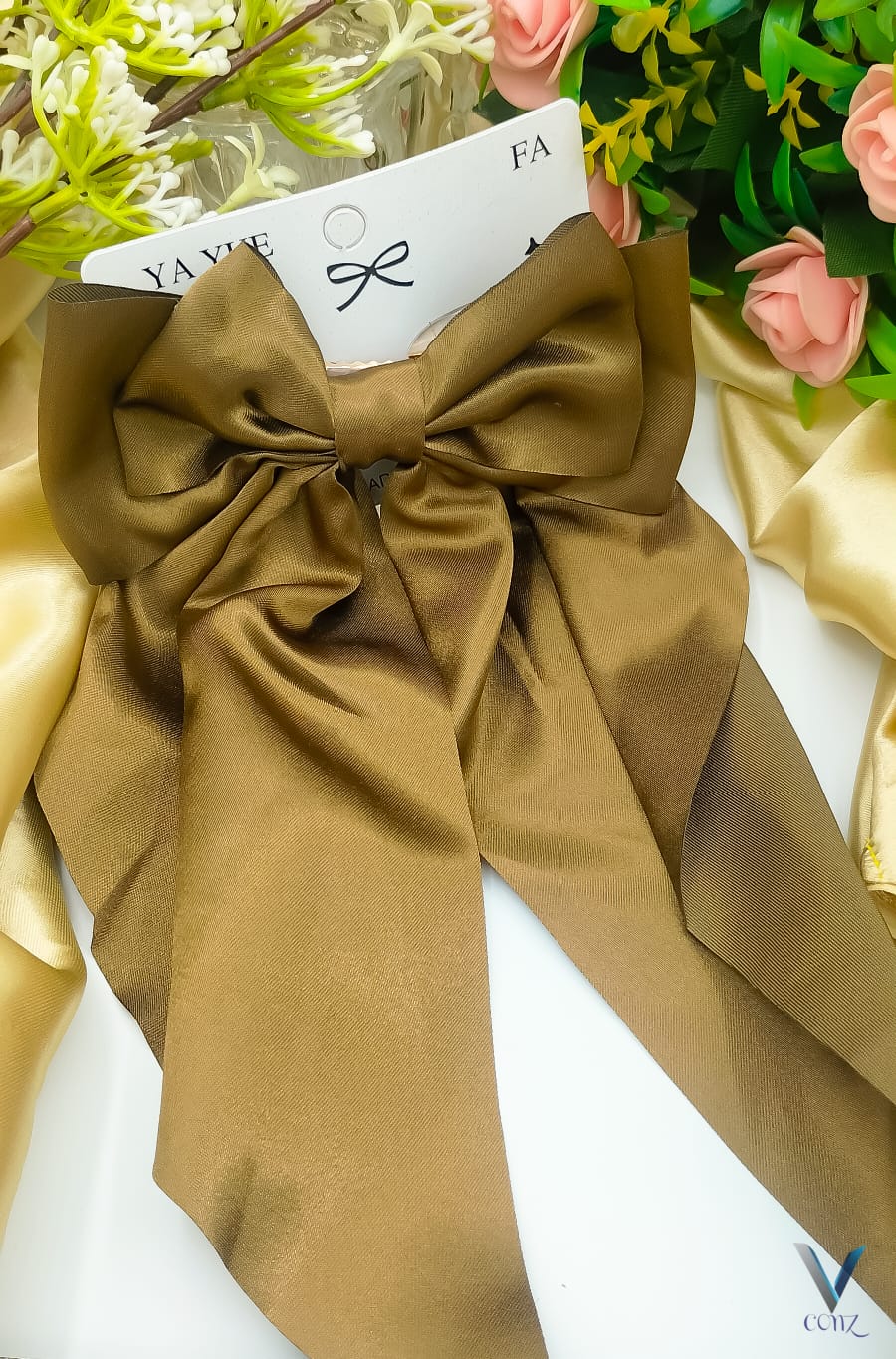Large Satin Ribbon Hair Bow Clip