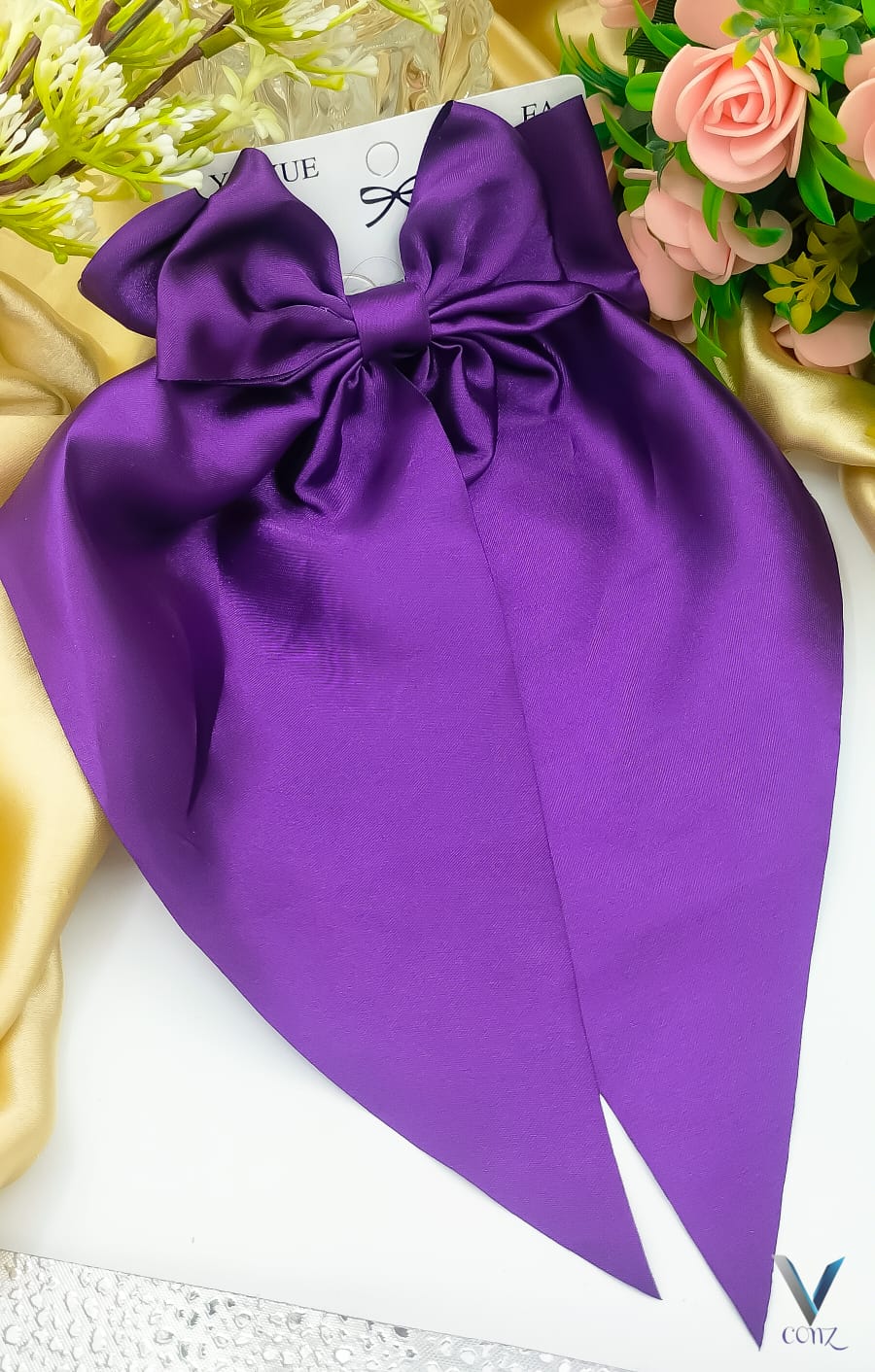 Large Satin Ribbon Hair Bow Clip