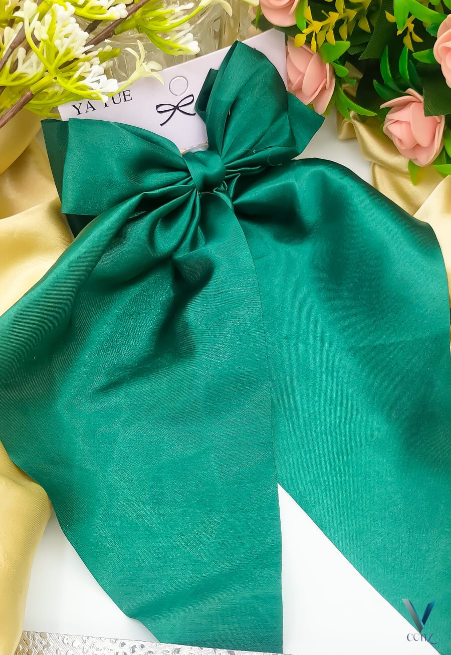 Large Satin Ribbon Hair Bow Clip