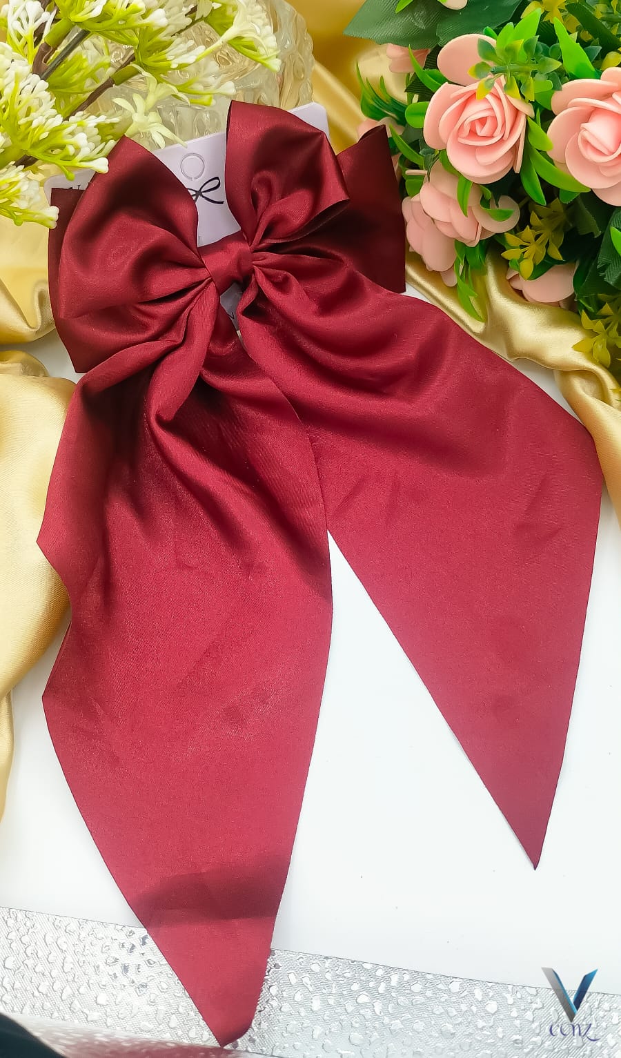 Large Satin Ribbon Hair Bow Clip