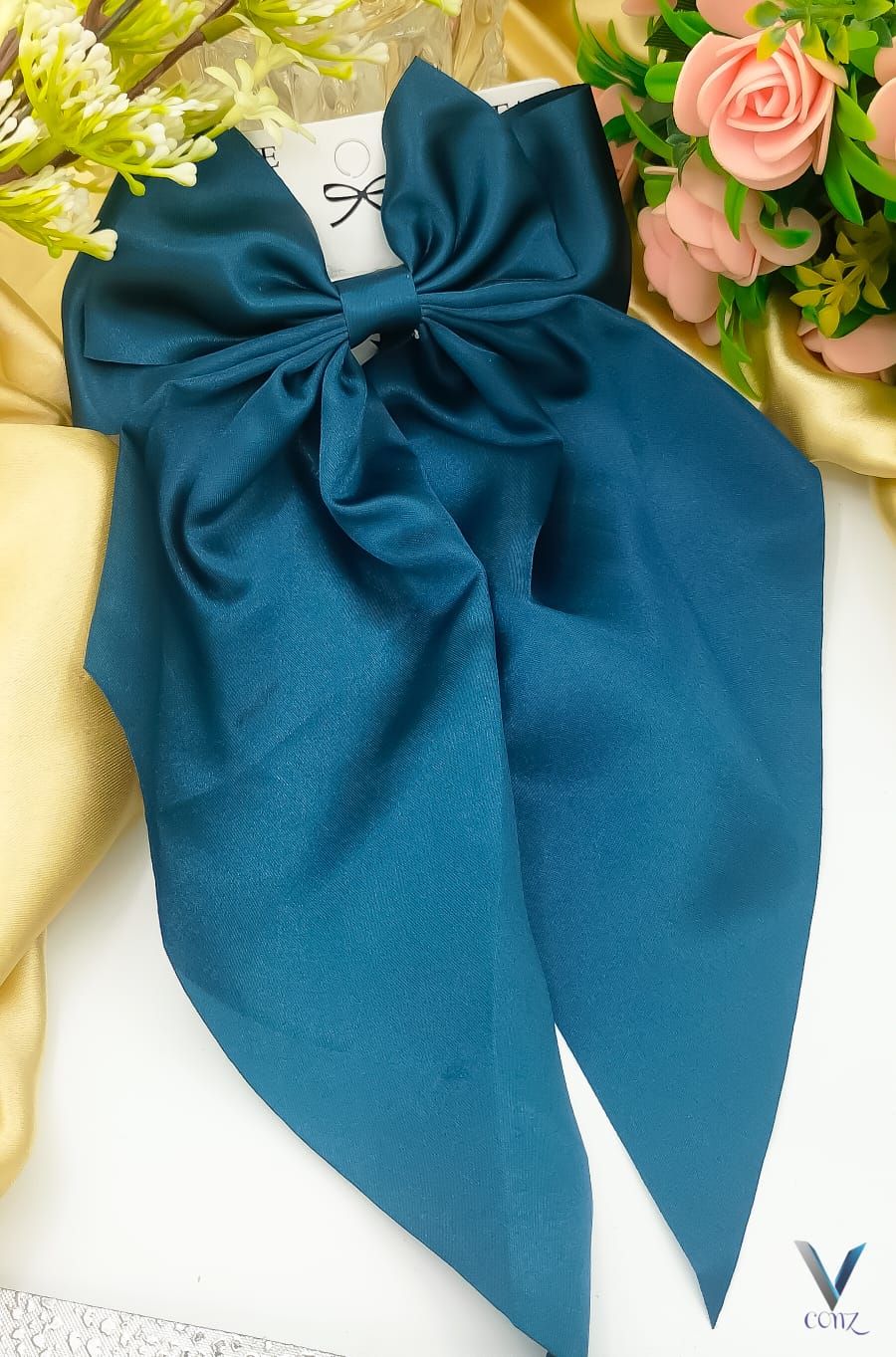 Large Satin Ribbon Hair Bow Clip