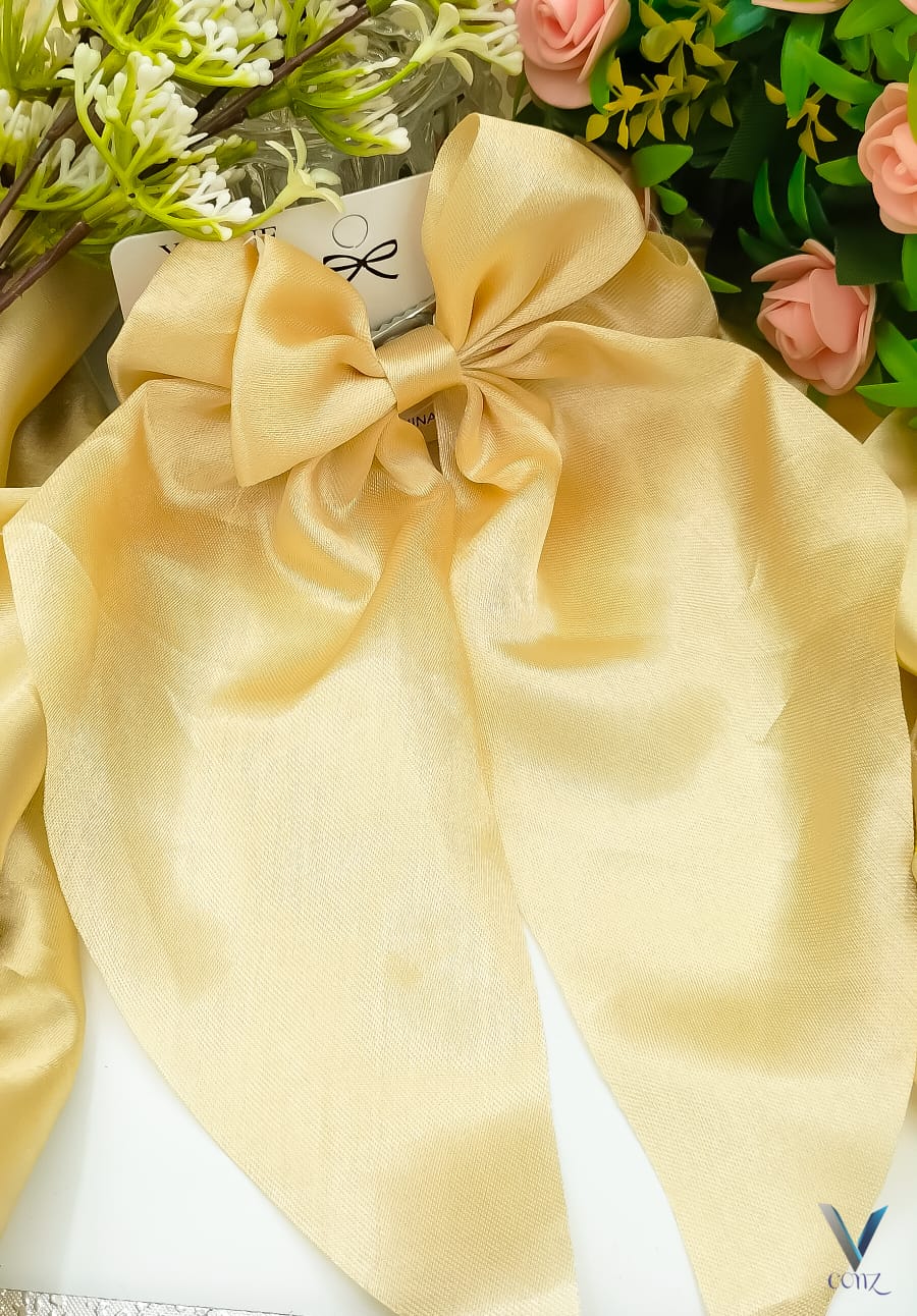 Large Satin Ribbon Hair Bow Clip