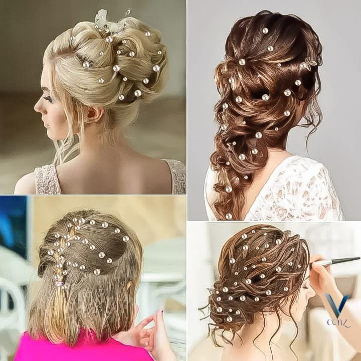 3D Pearl Hair Beads Stickers in Five Design