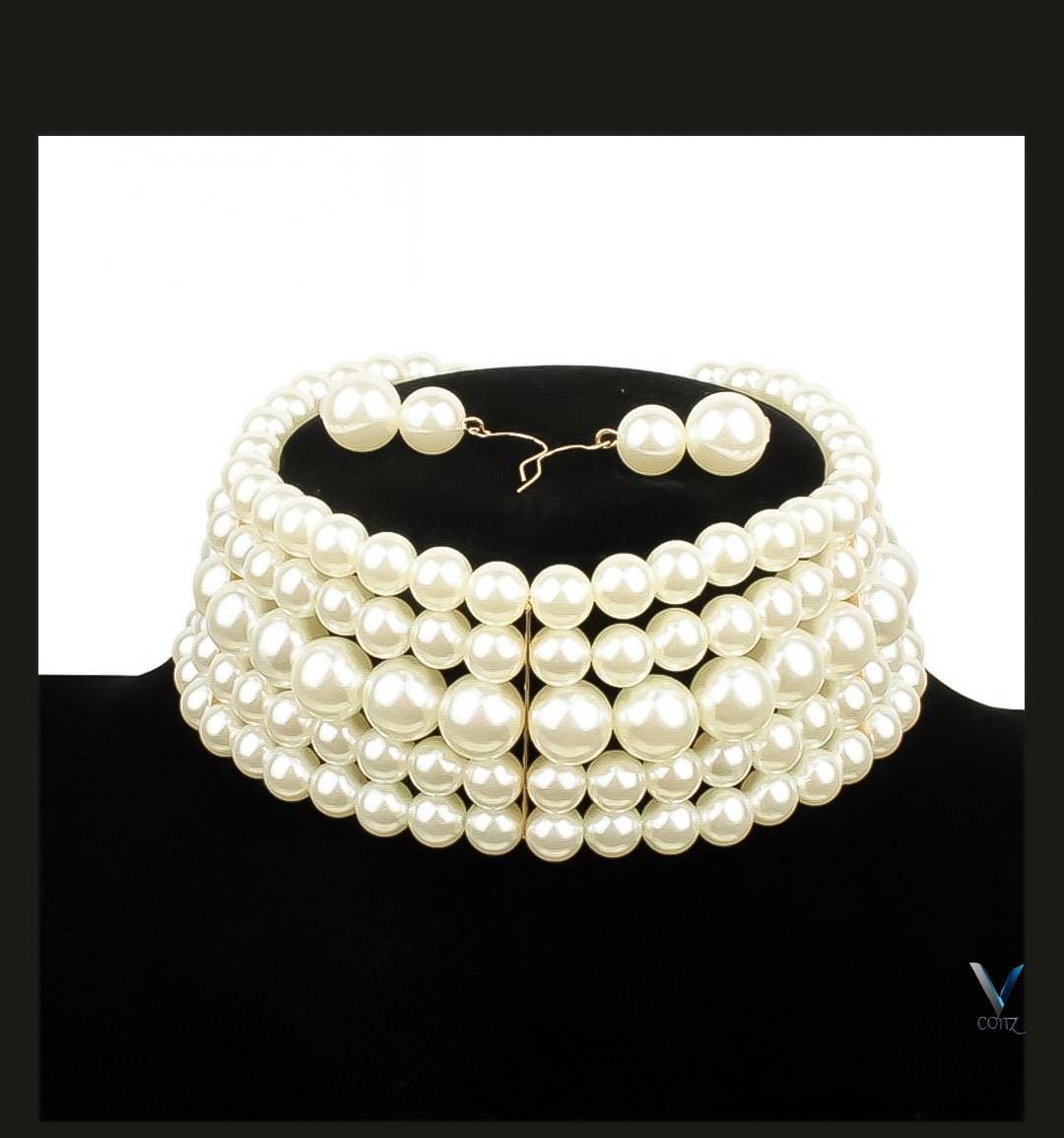 Luxurious Multi-Strand Pearl Necklace & Earrings Set