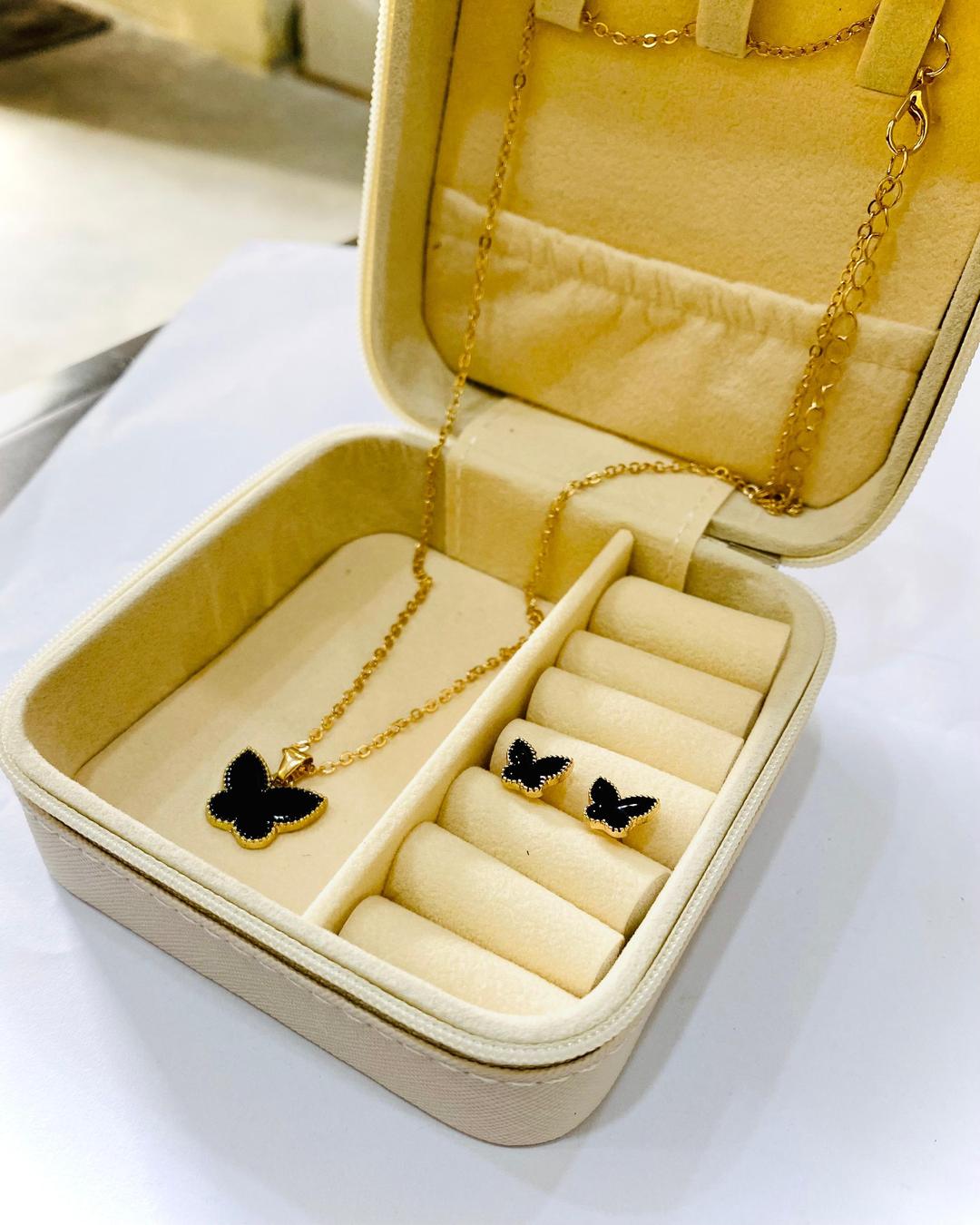 Gold Plated Butterfly Pendant set