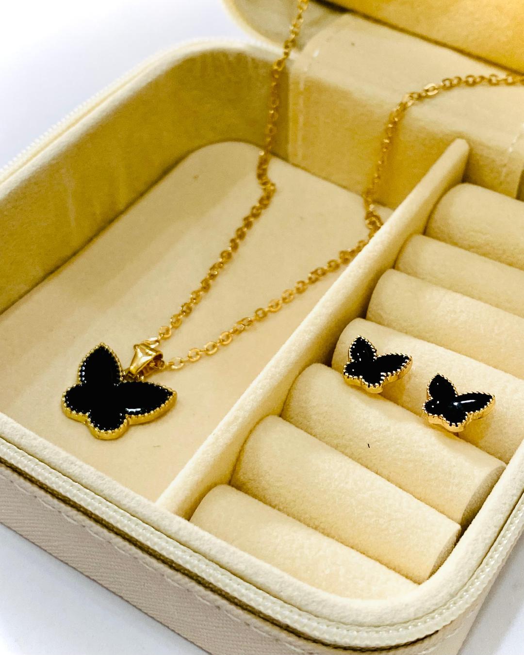 Gold Plated Butterfly Pendant set