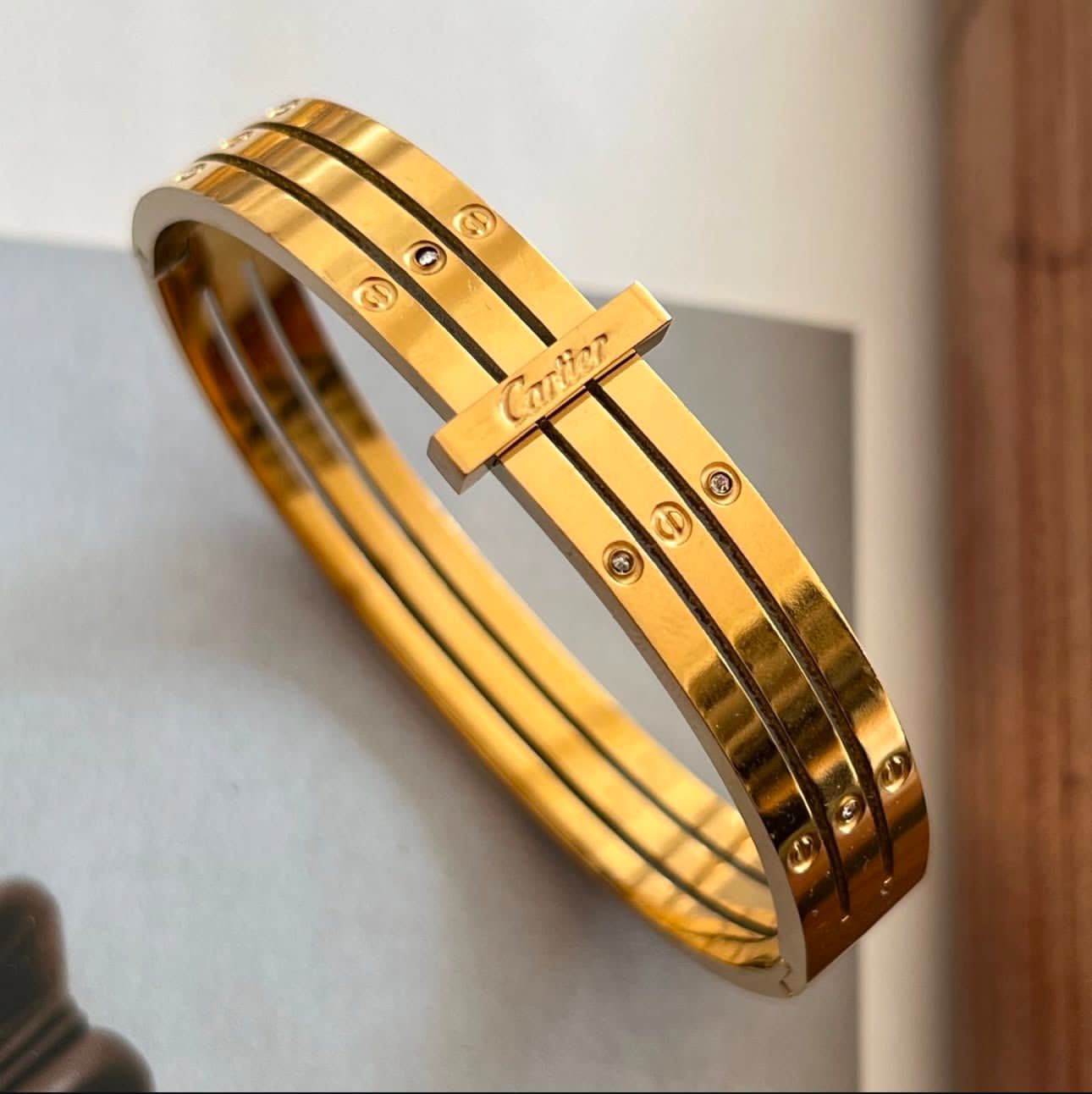 Luxury-Inspired Triple Band Designer Bangle