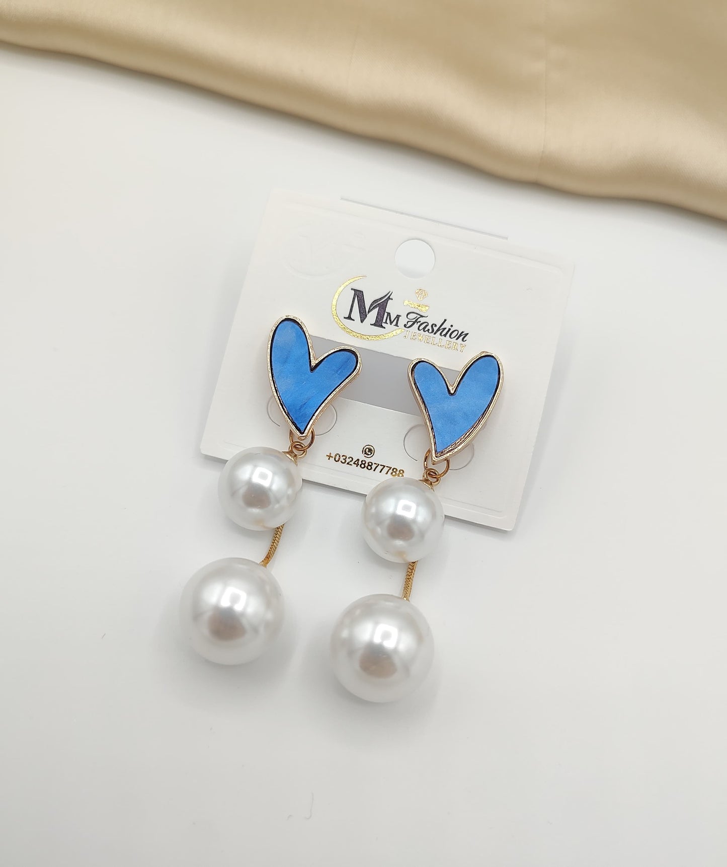 Heart Drop Pearl Earrings
