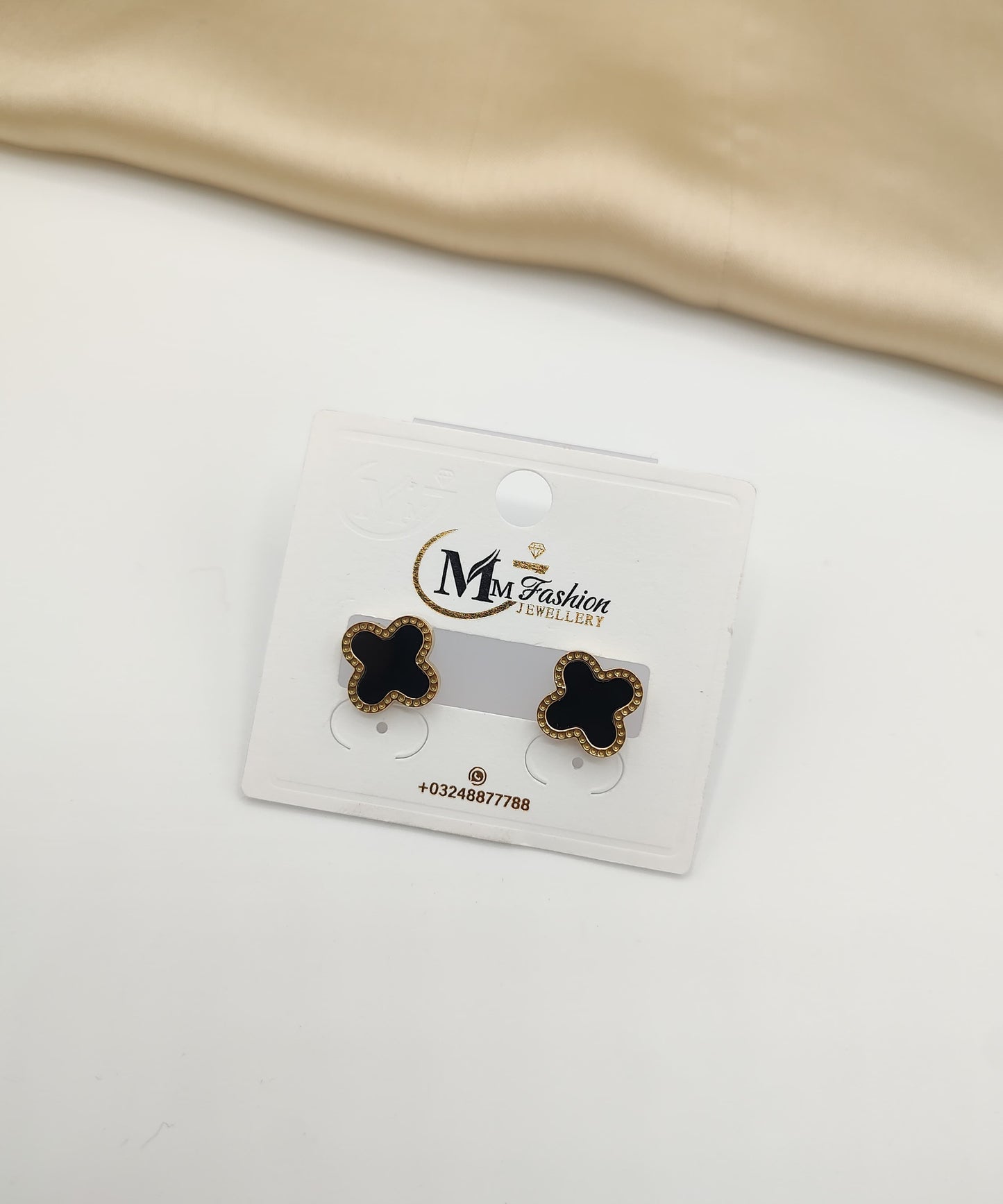 Clover Charm Stud Earrings