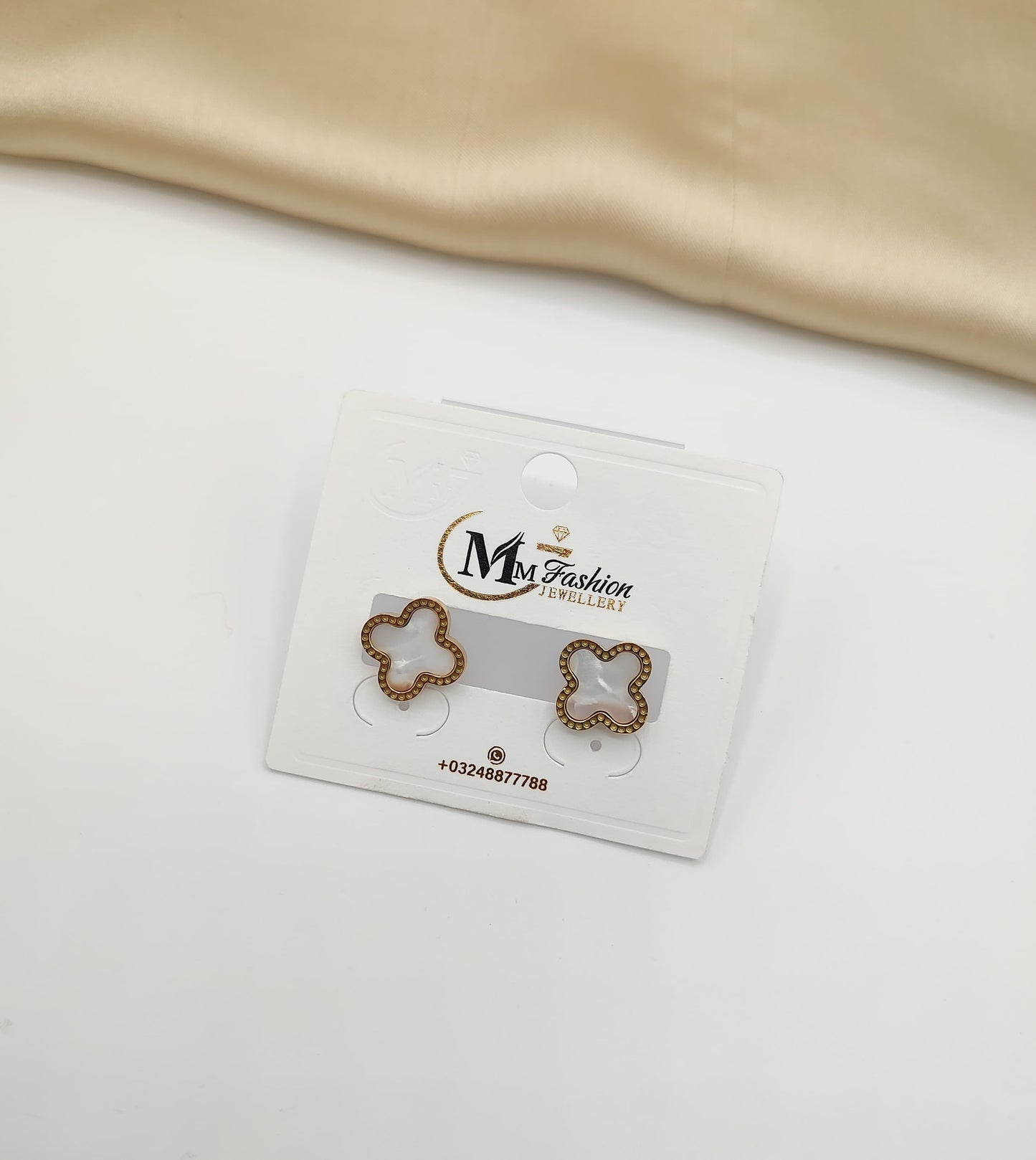 Clover Charm Stud Earrings