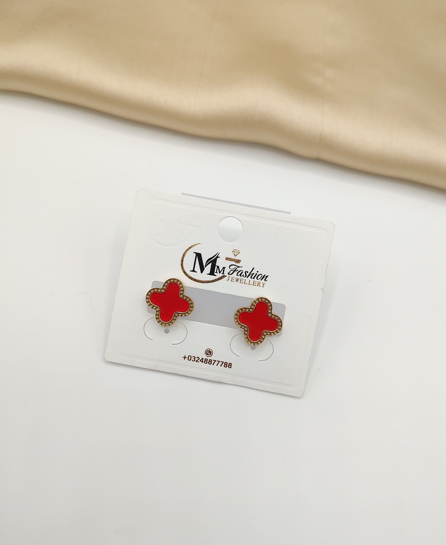 Clover Charm Stud Earrings