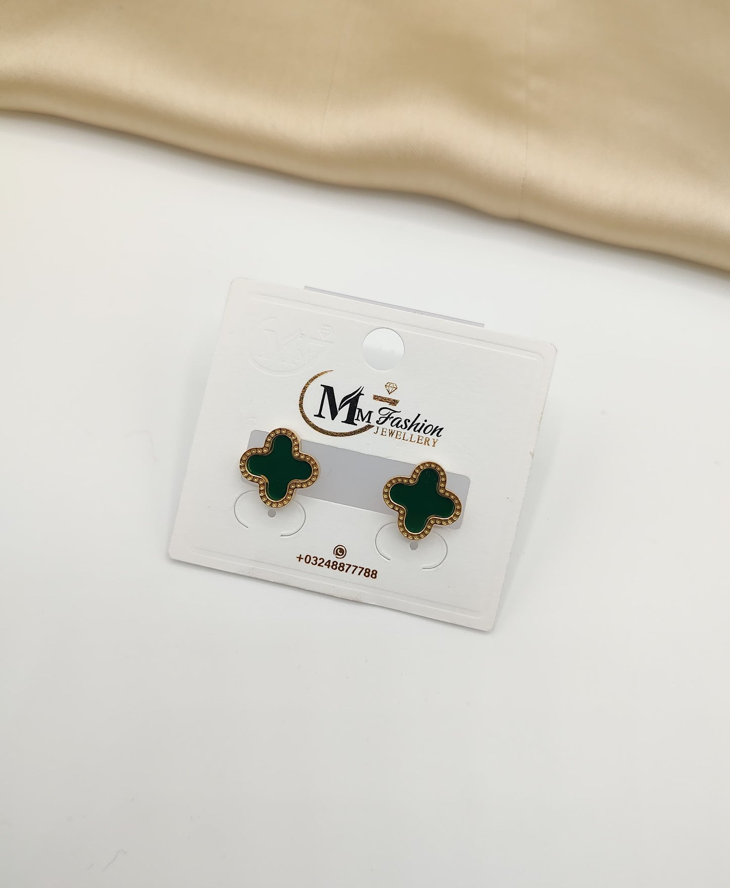 Clover Charm Stud Earrings