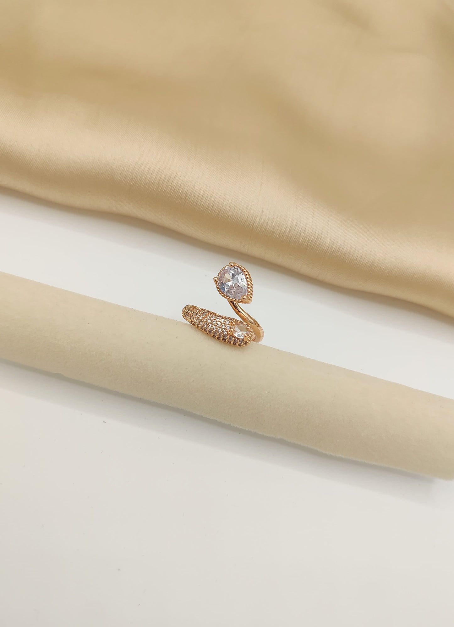 Open Band Teardrop Statement Ring