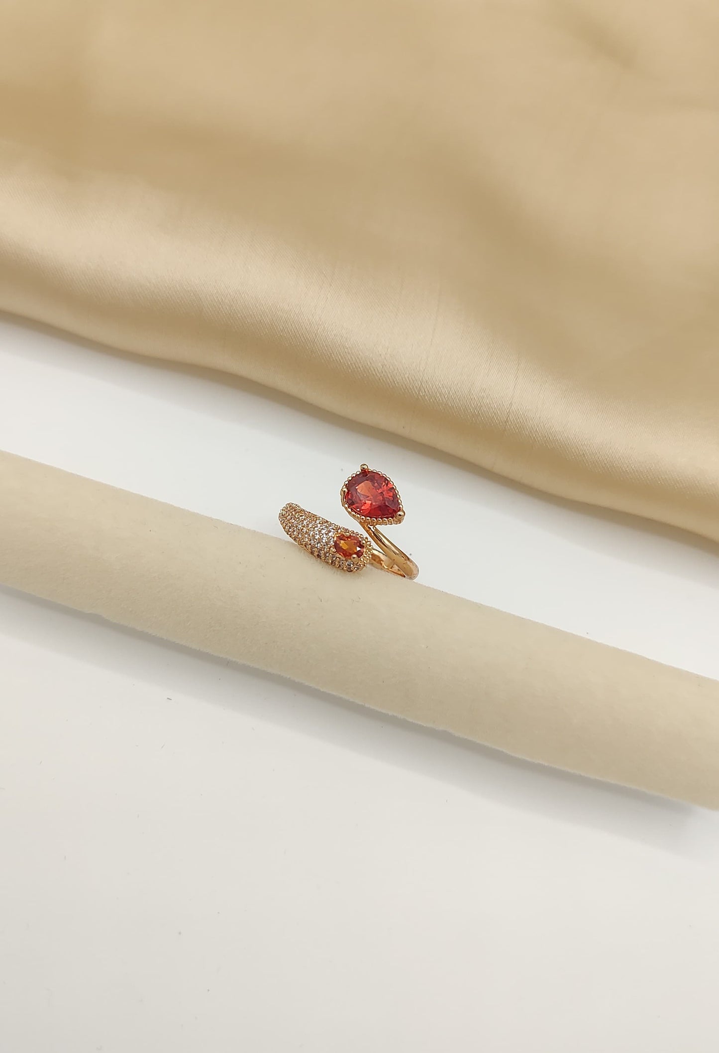 Open Band Teardrop Statement Ring