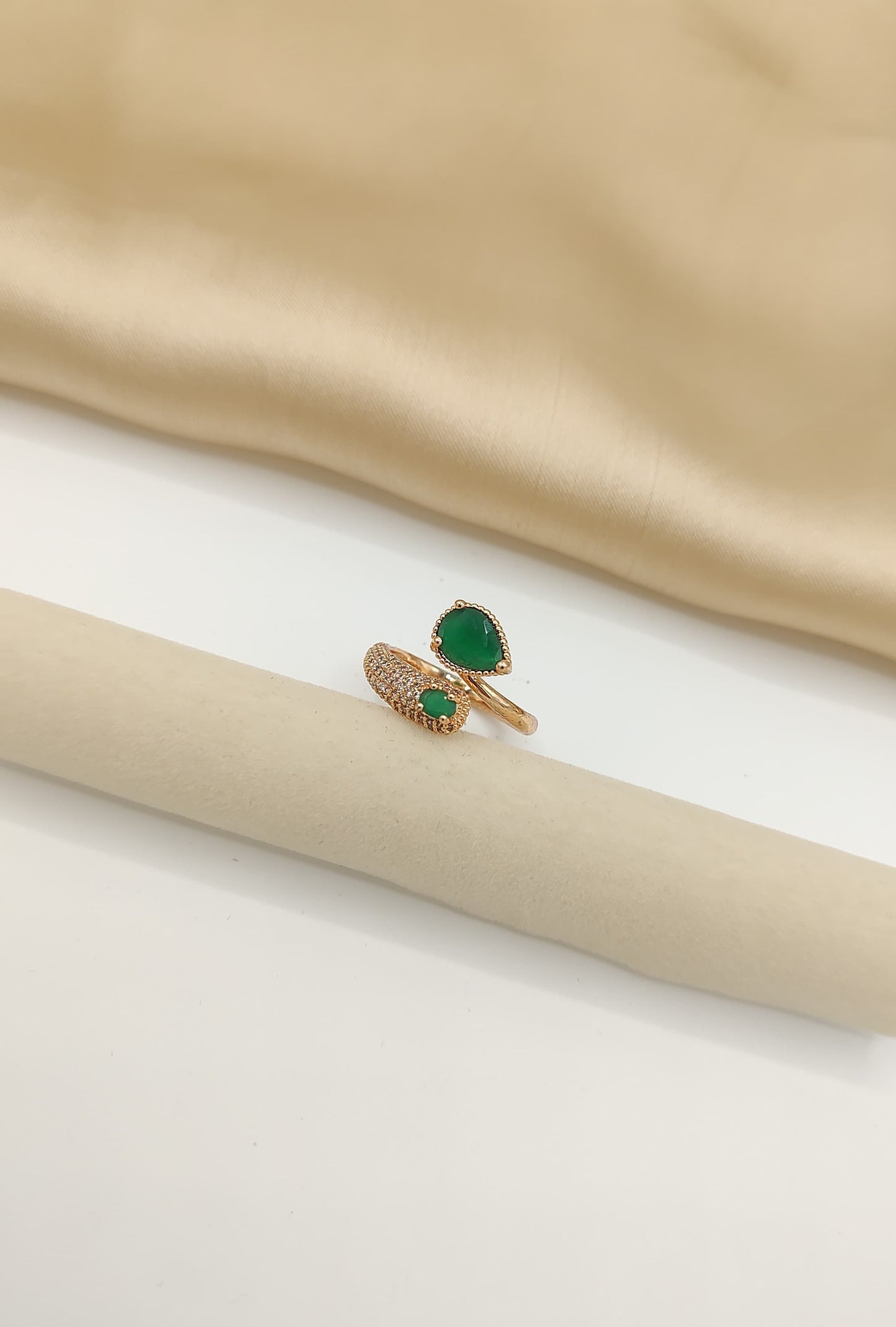 Open Band Teardrop Statement Ring