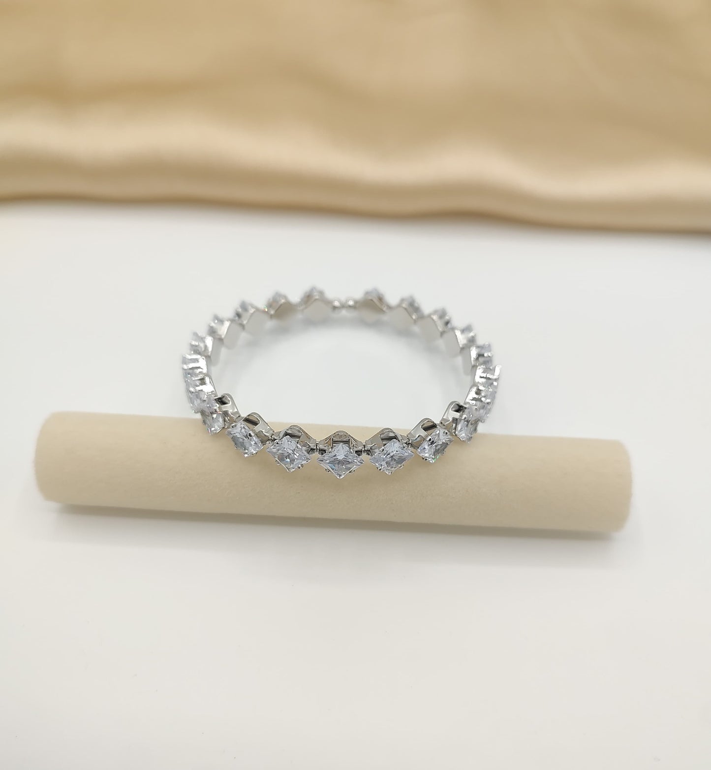 Elegant Geometric Stone-Set Bracelet