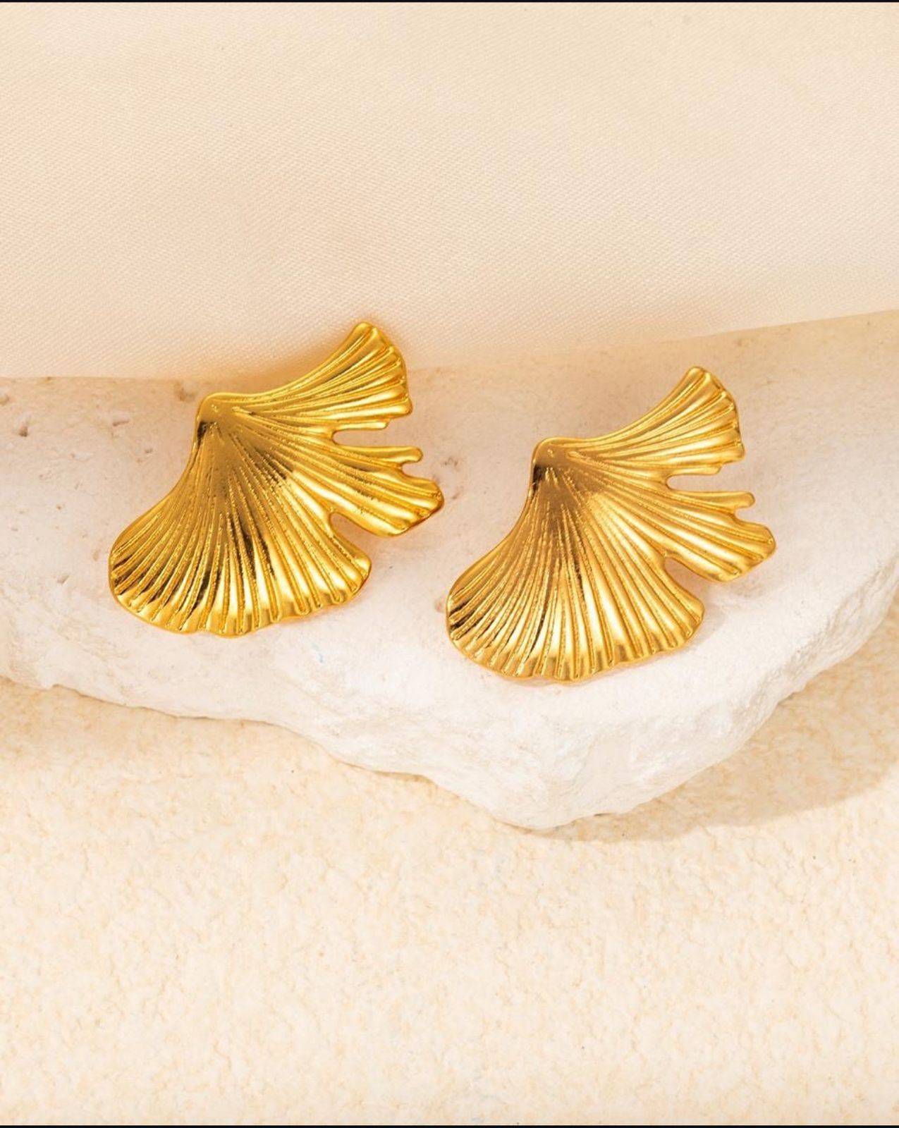 Fan-Shaped Textured Statement Earrings