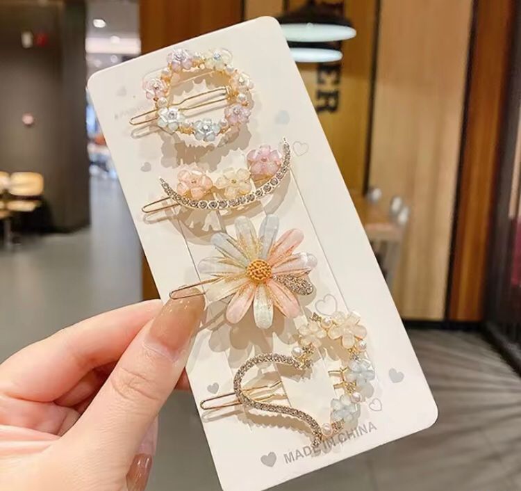 Floral Pastel Hair Clip Set
