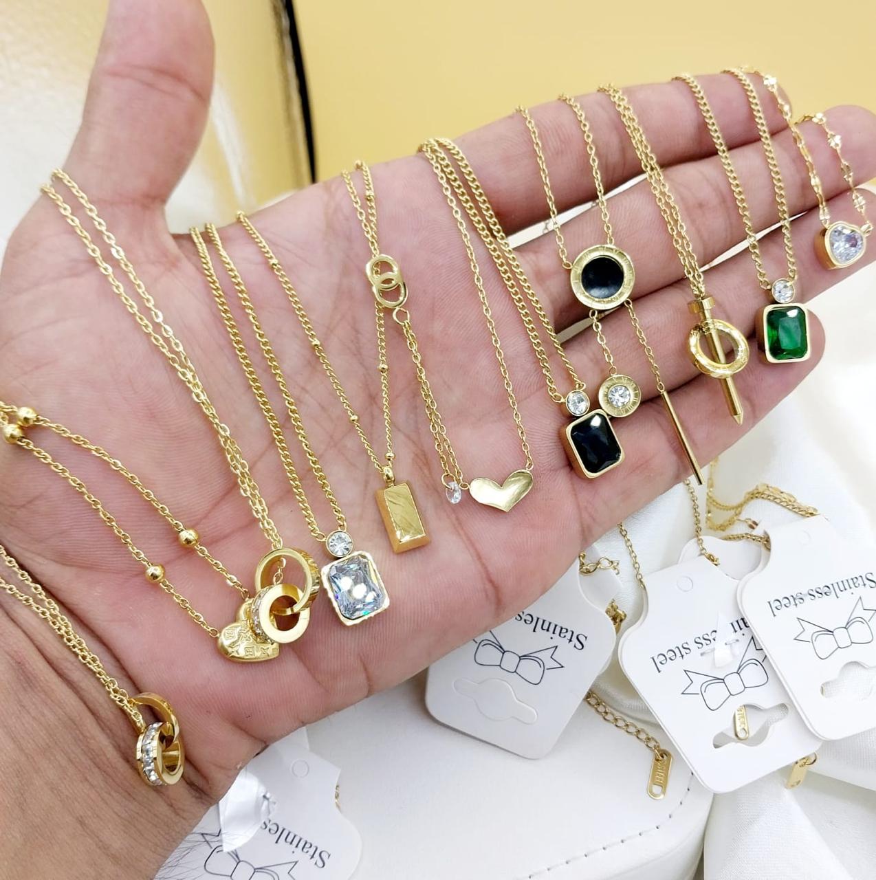 Elegant Gold-Plated Pendant Necklaces – Assorted Charms