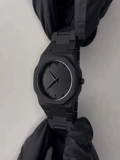 Noir Dial Arabic Numeral Matte Watch – Bold. Sleek. Timeless.