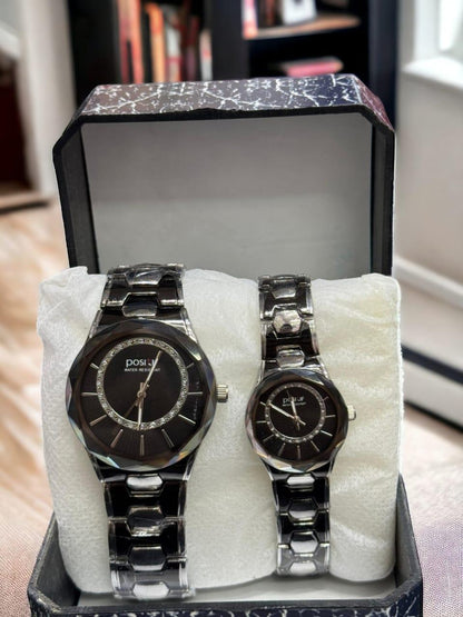 Couple's Watch with Chain Strip