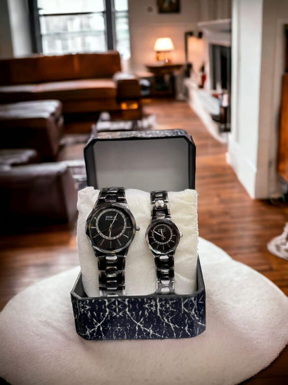 Couple's Watch with Chain Strip