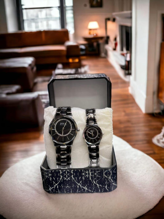 Couple's Watch with Chain Strip