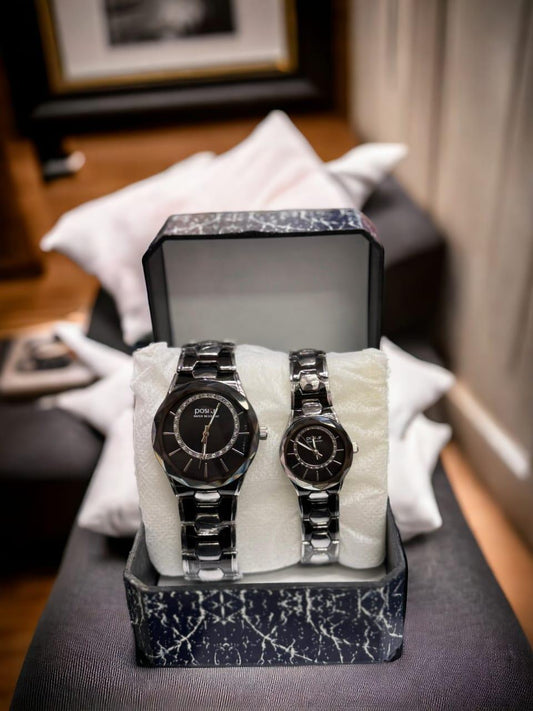 Couple's Watch with Chain Strip