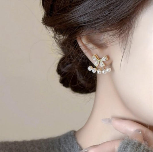 Butterfly Pearl Stone Earings