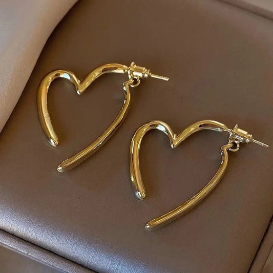 Asymmetrical Heart Outline Earrings