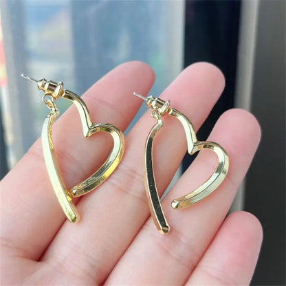 Asymmetrical Heart Outline Earrings