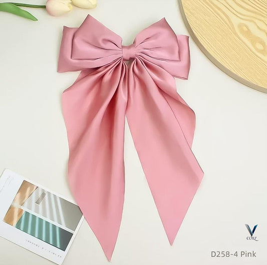 Large Satin Ribbon Hair Bow Clip