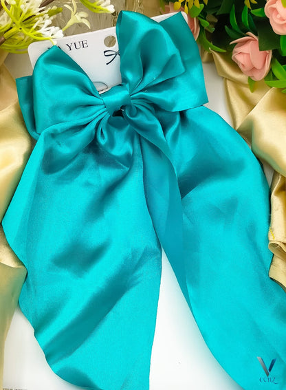 Large Satin Ribbon Hair Bow Clip