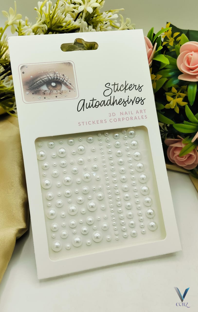 3D Pearl Hair Beads Stickers in Five Design