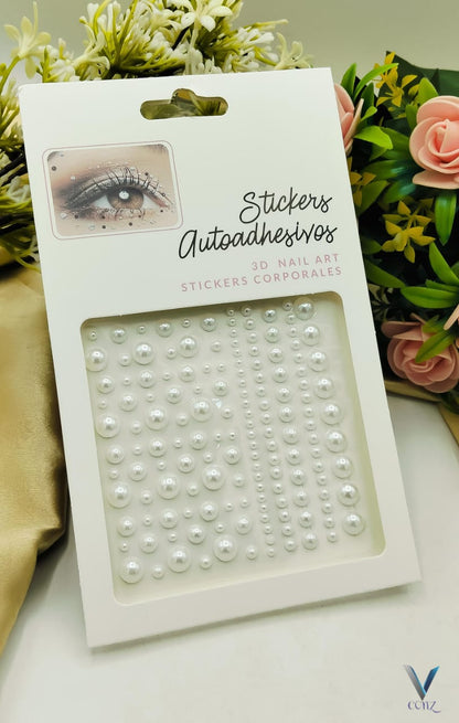 3D Pearl Hair Beads Stickers in Five Design