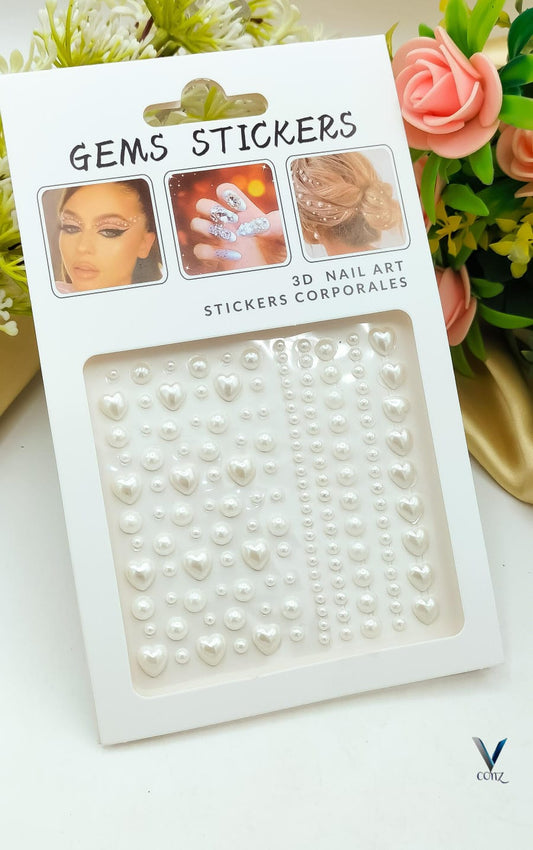 3D Pearl Hair Beads Stickers in Five Design