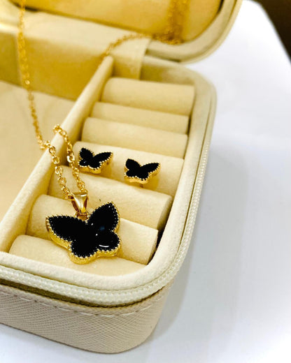 Gold Plated Butterfly Pendant set