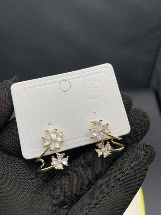Double Blossom Wrap Stud Earrings
