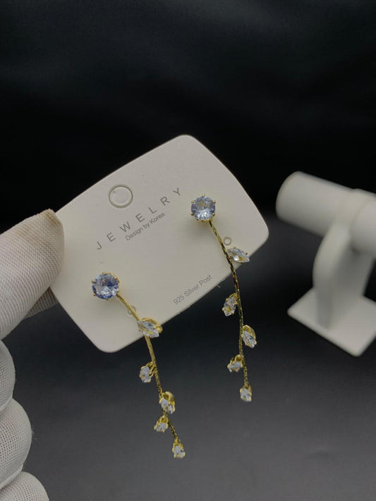 Gold & Silver Crystal Vine Drop Earrings
