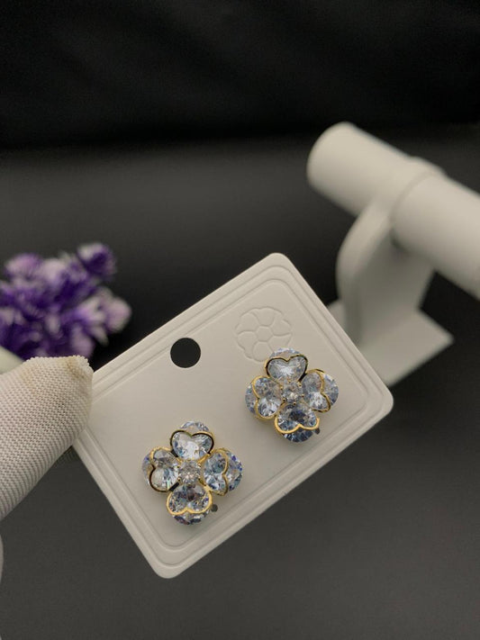 Floral Crystal Stud Earrings
