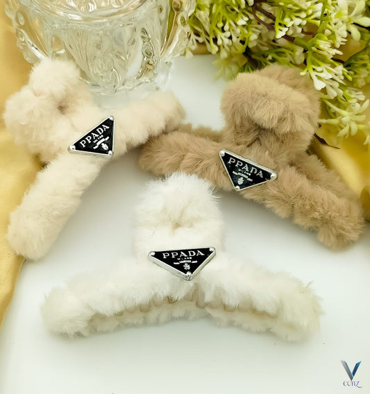 Luxury Faux Fur Claw Hair Clips – Set of 3
