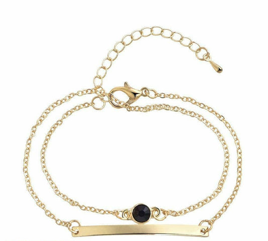 Minimalist Dual-Layer Gold Bracelet Set